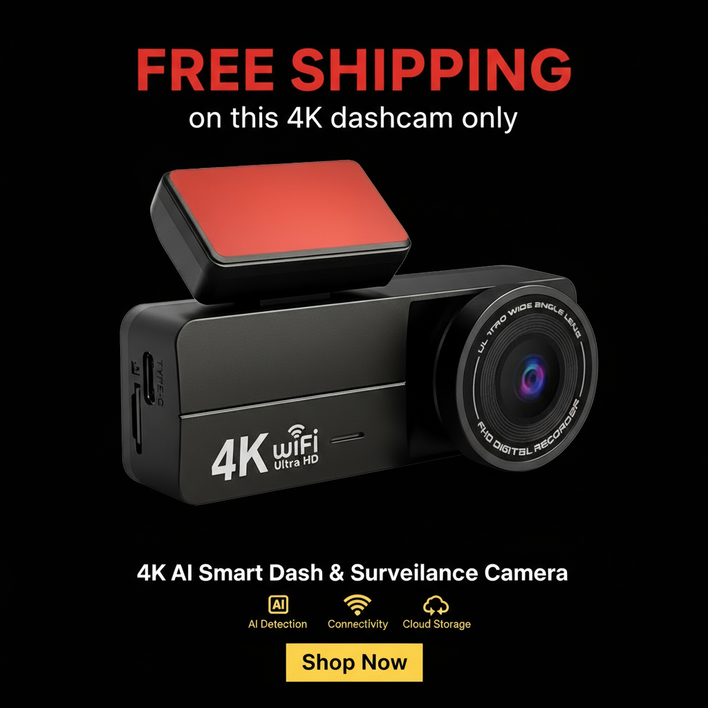 4K Dashcam Banner with Brand Colors