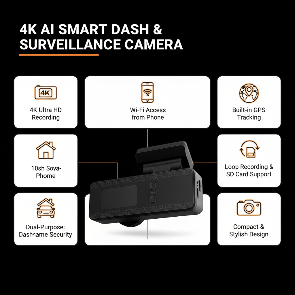 4K Dashcam Key Features - Brand Colors