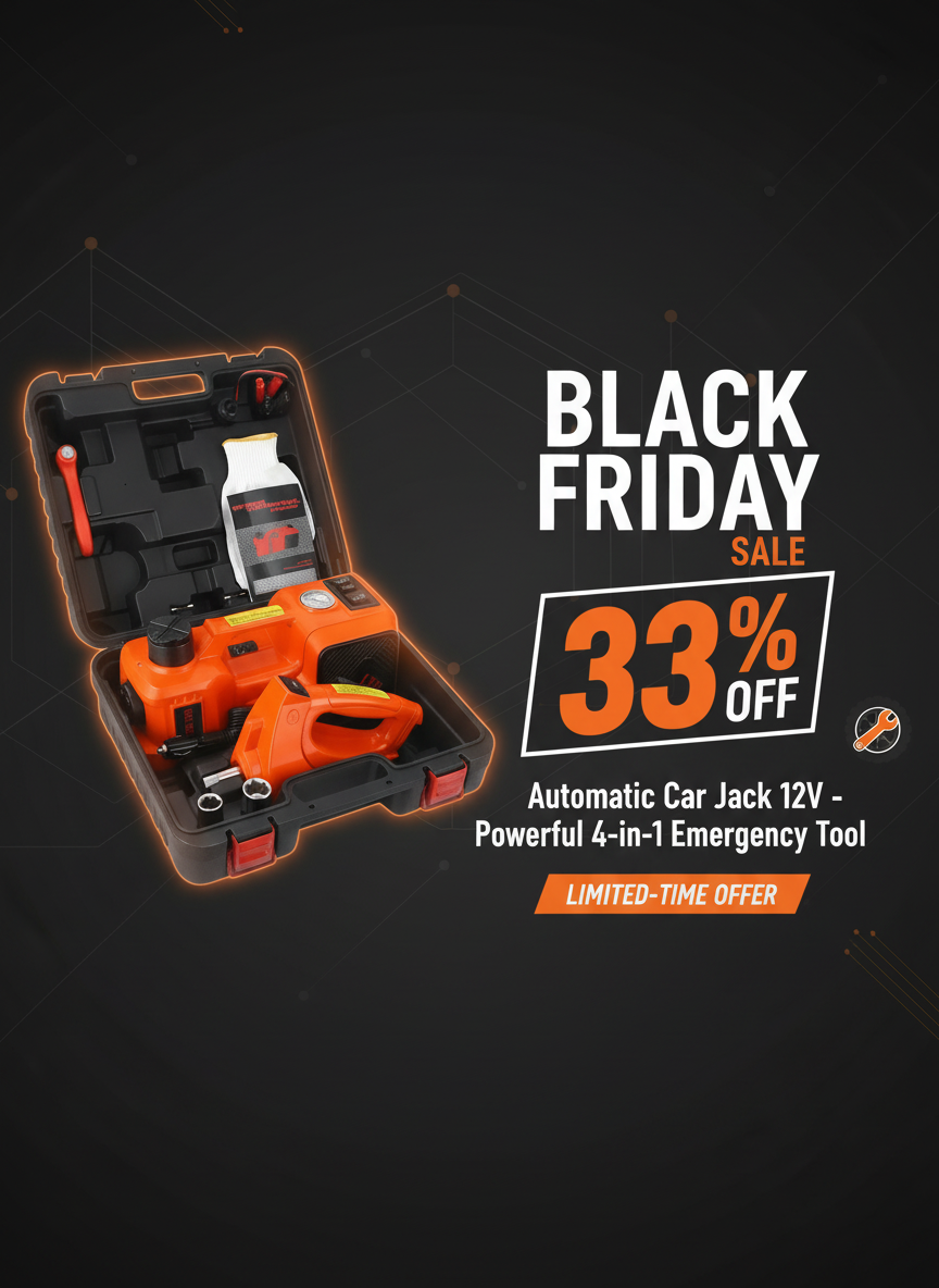 Black Friday 33% Off Banner - Automatic Car Jack